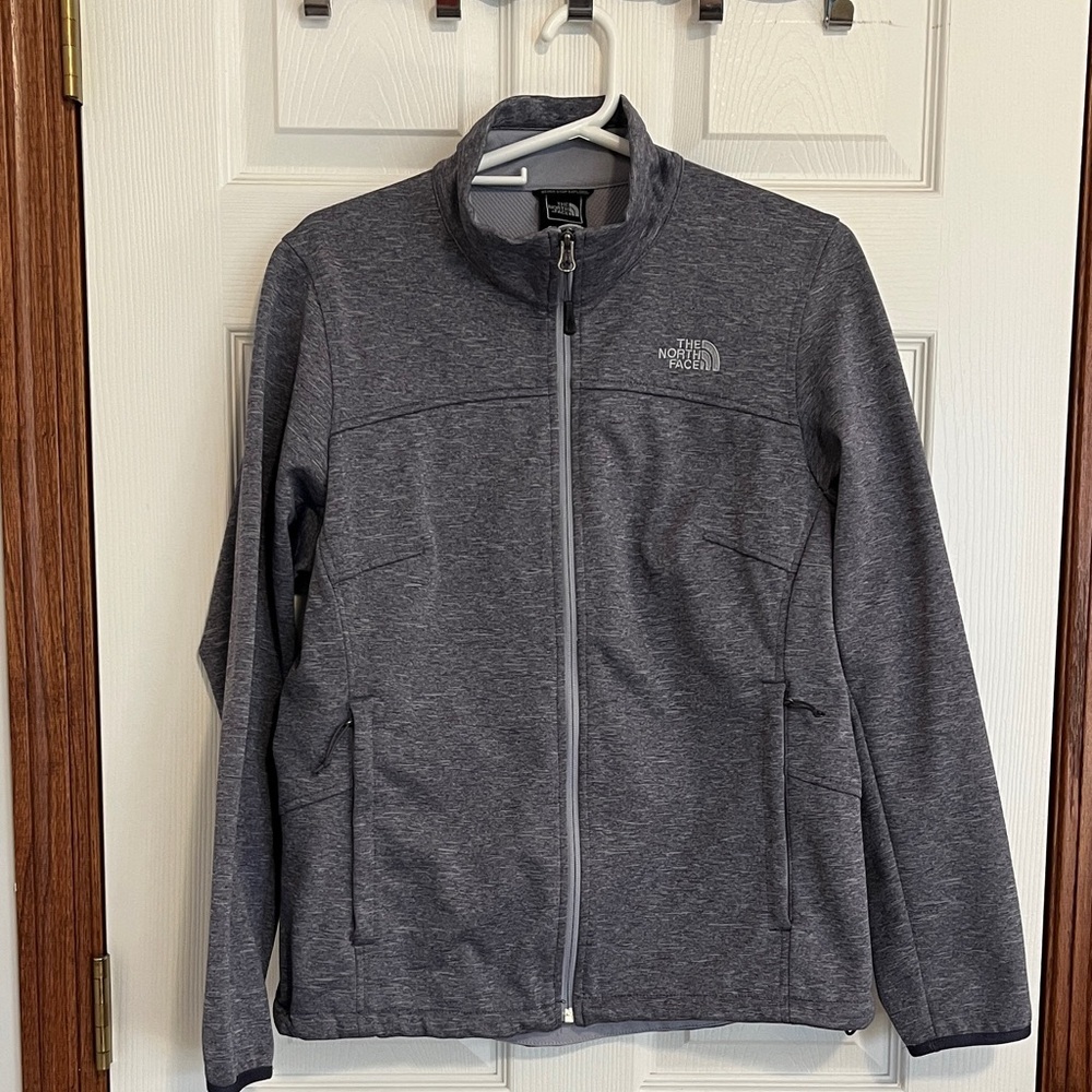 The North Face Gray Zip Front 100% Polyester Windwall Jacket Women’s Large